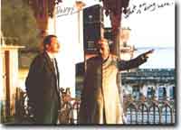 Dieter Meier(YELLO) and Maharaja Vibhuti de Naraign, in his palace at the Ganges; Dieter says: "What am I doing here."